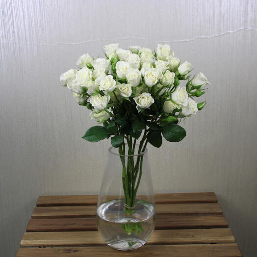 White Spray Rose Vase