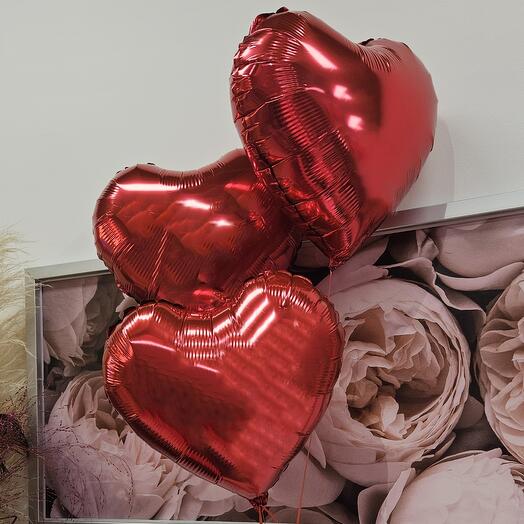 Red hearts 3pcs