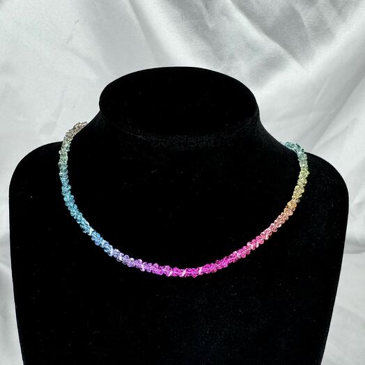 Колье из чешского стекла радужное "Iridescent mini"