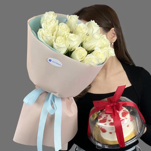 15 роз + бенто торт