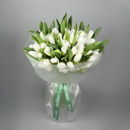 51 White Tulips Bouquet