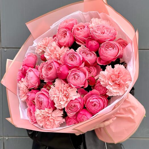Ramo de rosas en forma de peonía Dianthus 💞