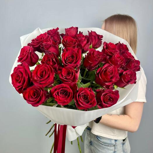 Букет из 25 шт. красных роз