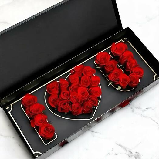 Feelings Box: I Love You Red Roses Gift – Romantic Flower Box for Special Occasions