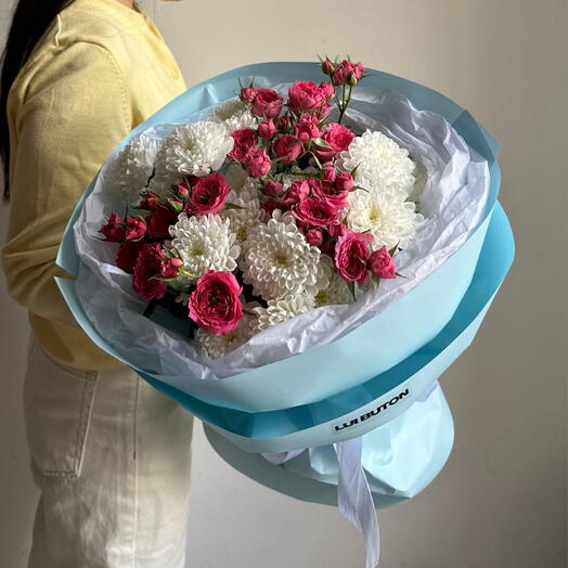 Букет "Розово-голубой"