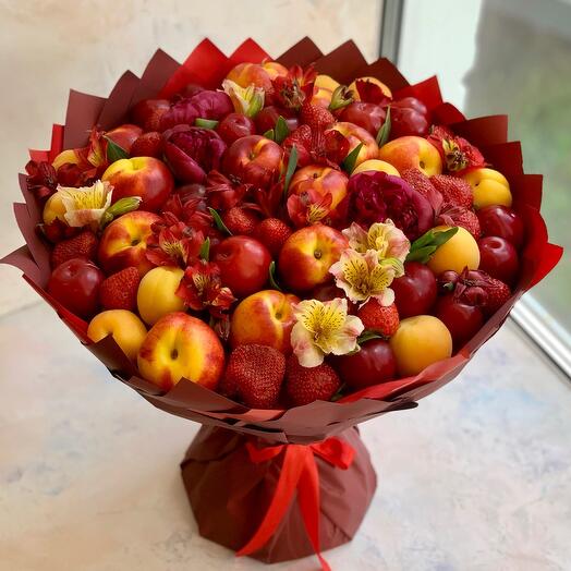 Фруктовый букет 🍓букет с фруктами и цветами 🌸