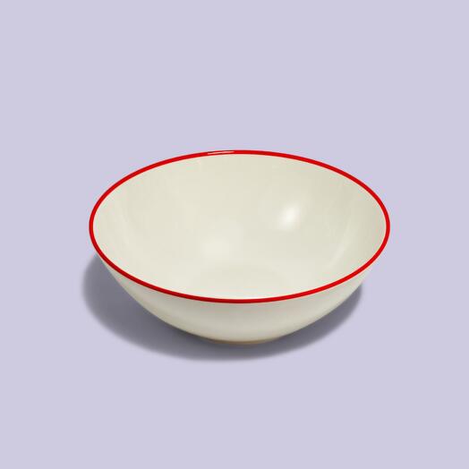 Глубокая тарелка DVKB "КУЛ", красная кайма, 24 см