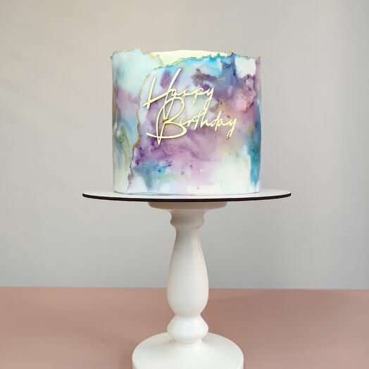 Торт акварельная абстракция