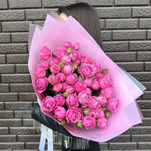 Кустовые пионовидные розы 19 штук