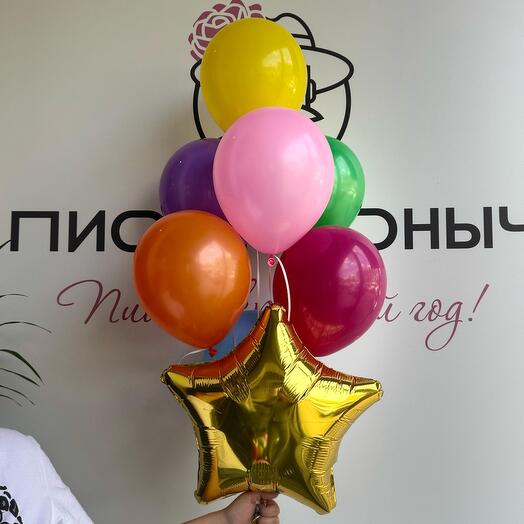 Набор шаров с гелием "Звёздочка"/шары с гелием Уфа/Доставка Уфа
