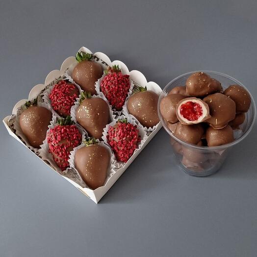 Клубника и малина в шоколаде "Комбо 2"