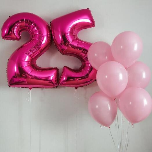 Воздушные шары цифры 25 "Розовый"
