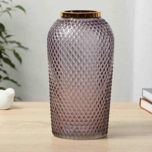 Ваза «Киркинес», d=8.5 см, 26×13 см, стекло, лиловый
