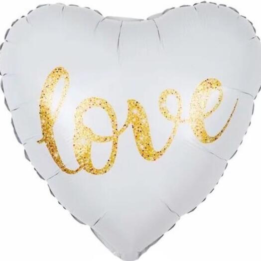 Шар фольгированный с гелием сердце Love 46см