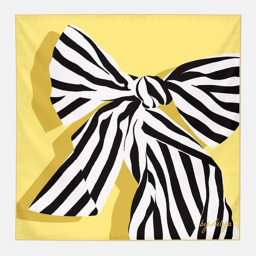 Шелковый платок 70х70 желтый