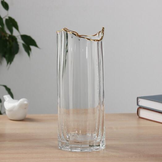 Ваза «Милагрос», классик, 25х9.5 см, стекло, прозрачная