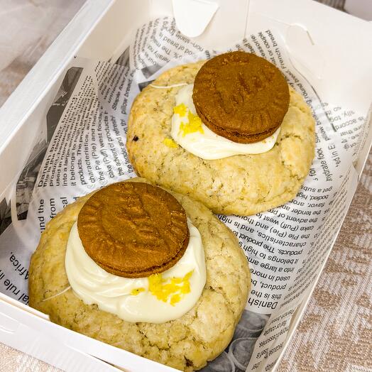 Печенье NY кукис лимонное с начинкой из белого шоколада и чизкейк-черника