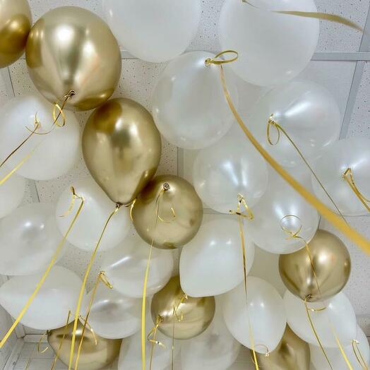 Шары "Бело-золотой Бриз"