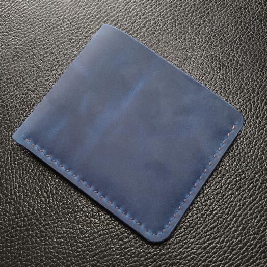 Кошелек сине-коричневый из натуральной кожи ручной работы