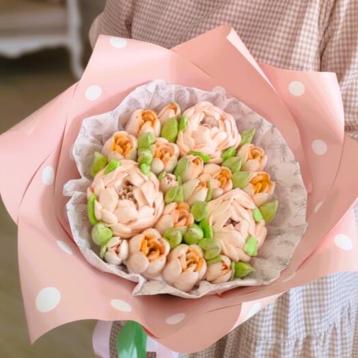 Букет зефирных цветов со вкусом манго