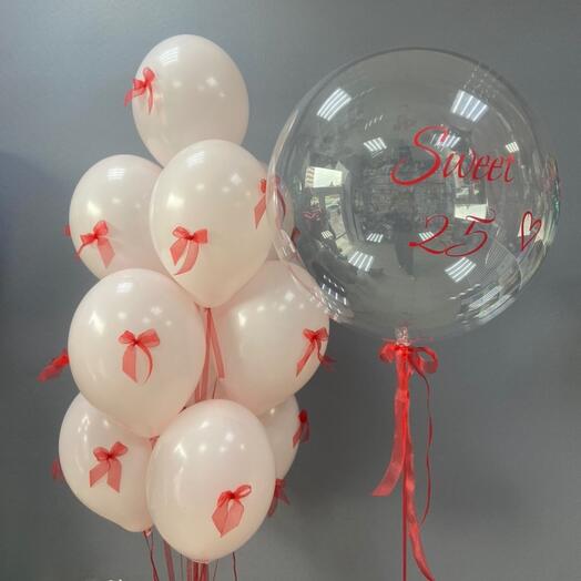 Шары с красными бантиками