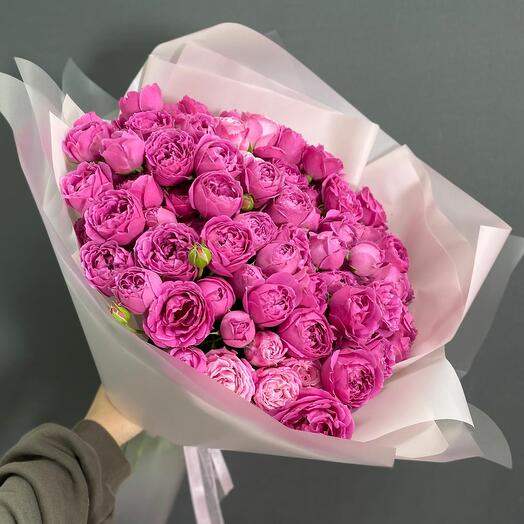 Большой букет из 29 кустовых пионовидных роз мисти для избранной 💗