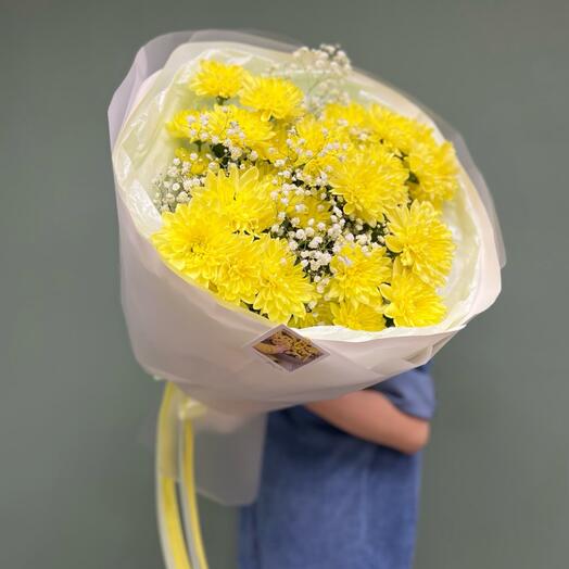 Букет из желтой хризантемы 💛