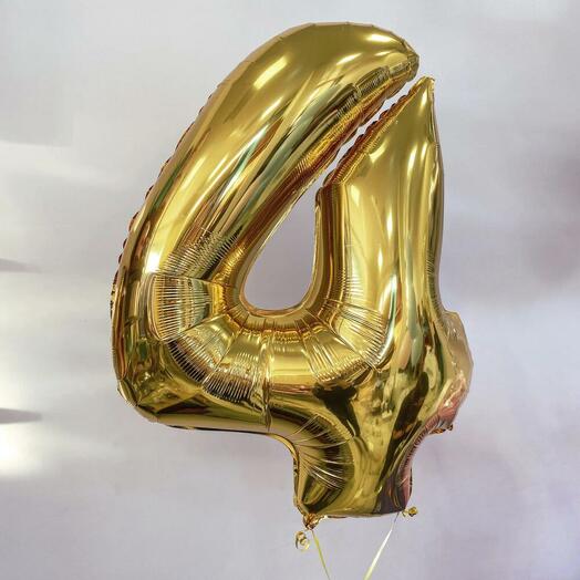 Шар Цифра 4 золото