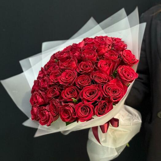 Букет из 51 красной розы 😍