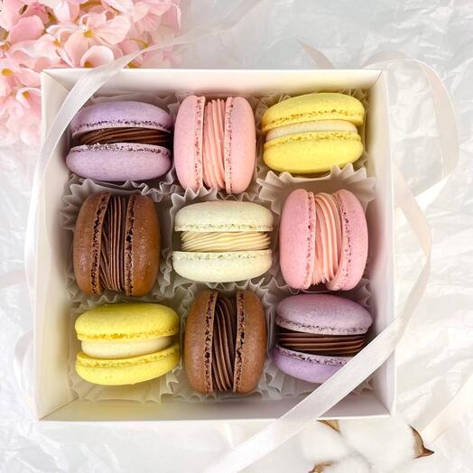 Макарунсы макарон ассорти вкусов набор, 9шт