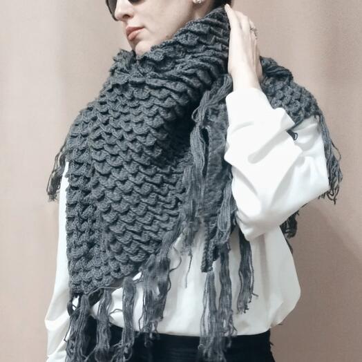 Шаль вязаная очень теплая