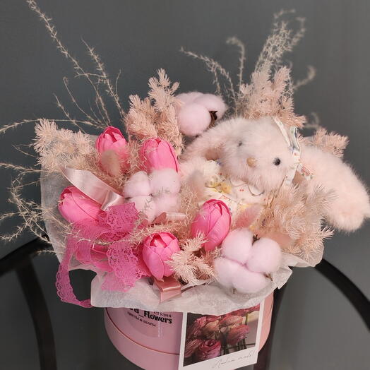 "Розовое чудо" С сухоцветами