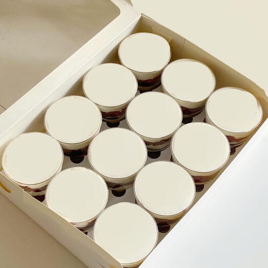 Торт в стакане 12 шт | cake to go | ТРАЙФЛЫ | С ВАШЕЙ НАДПИСЬЮ, ФОТО, КАРТИНКОЙ, ЛОГО
