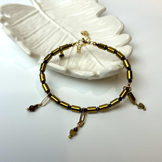 Браслет из гематита и граната