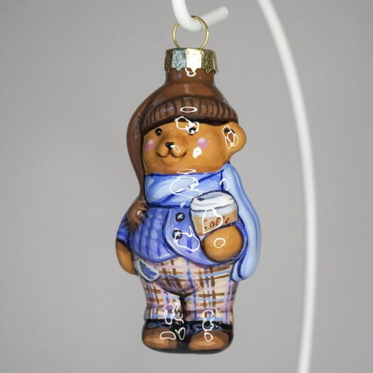 «Лавандовый раф».Ёлочная игрушка из стекла, ручная роспись