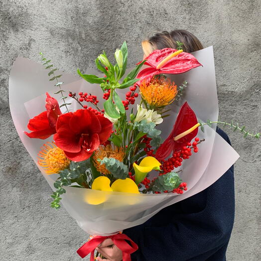 Bouquet with amaryllis