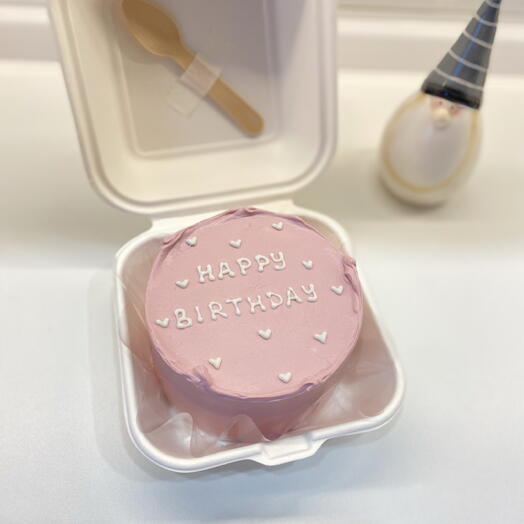 Бенто-торт Happy birthday с сердечками