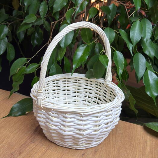 Корзина плетенная белая «лукошко»