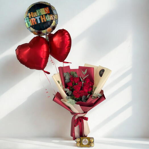 Birthday Roses Choco Set | RC-C611