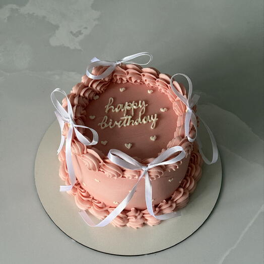 Торт с бантиками в стиле ламбет happy birthday , «с днем рождения» в подарок