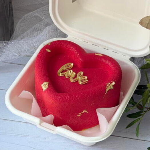 Муссовый бенто торт сердце/ love/ На день влюбленных