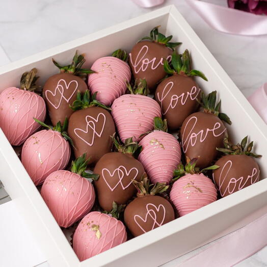 Клубника в шоколаде 16 шт набор love