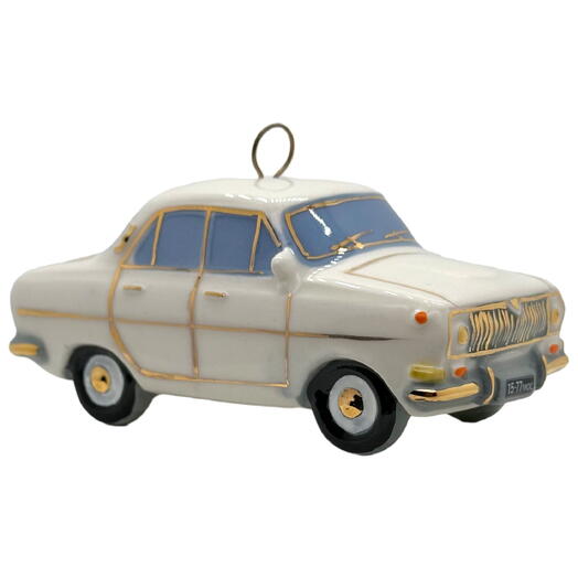 Ёлочная игрушка "Волга" ГАЗ-24 (Фарфоровая мануфактура) белая