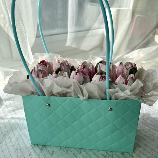 Букет из зефира в сумочке «Для Вас»