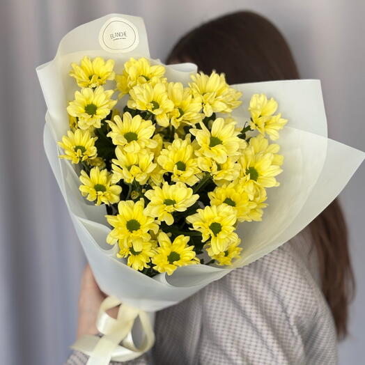 Букет из 3 желтых хризантем💛