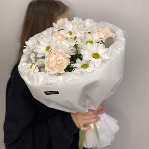 Букет «Теплый вечер» с ромашковыми хризантемами🌿🤍 Bloom room: большой выбор букетов в профиле магазина