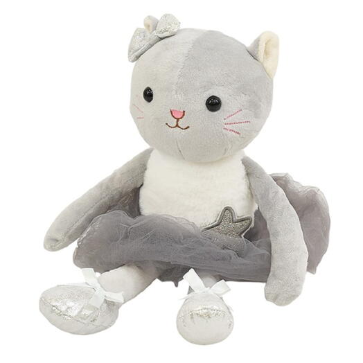 Мягкая игрушка Кукла Кошечка в платье с блестящей звездой 37см