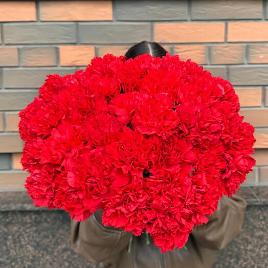 Монобукет из 35 красных гвоздик