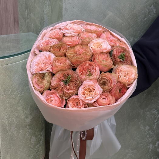 Букет из пионовидных роз, 25 шт