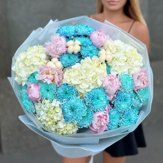 «Гортензии, 💞🌸хризантемы, 💕🌸пионы💞: облако в розовых снах»